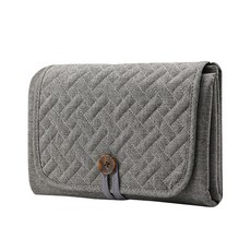 JoyBaby 隔尿墊收納包 便攜式尿布墊 防水隔尿墊 網袋手提尿布包 外出隔尿墊, 灰-摺疊便攜式, 1個