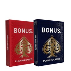 Bonus 표준 플레잉 카드 2팩 레드 및 블루, Bonus 표준 플레잉 카드, 2팩, 레드 및 블루
