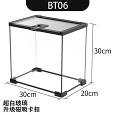 달팽이 장수풍뎅이 온습도계 세트 20X12X12CM 곤충 사육통 채집통 계곡 곤충보관함, BT06 울트라 화이트 글라스, 1개