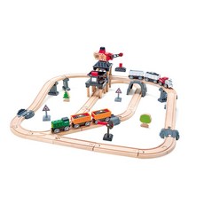 德國Hape 火車軌道採礦運輸組 起重機交通玩具，模擬礦場場景，激發孩子無限想像力與創造力, 1個, Multi-color
