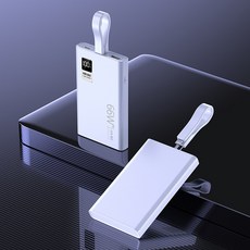 GoaTa 고속 보조밧데리 20000mAh 멀티단자 초슬림 잔량표시 기내 반입 가능, 흰색