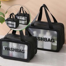 쌍문상회 더블 워시백 수영가방 물빠지는목욕가방 물빠짐 매쉬목욕가방 메쉬목욕가방 수영장바구니 목욕바구니 목욕바구니블랙 목욕가방 파우치 방수목욕가방 메쉬백 비치백 망사 40872EA, 중형-화이트