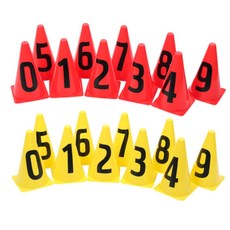 숫자 표시 컬러 트레이닝 콘 세트 10개입 축구훈련콘세트, 단일사이즈