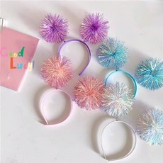 생일머리디 방울 머리띠 수술머리띠, 핑크