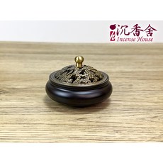 【沉香舍】雅韻祥雲回紋蓋三足仿銅電鍍香爐 適用香篆香粉 盤香, 1個