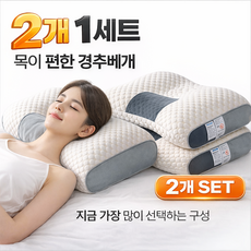 리보닉 경추베개 일자목 거북목 목베개 깊은잠 베개, 2개, 화이트