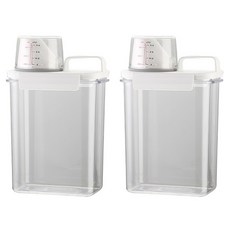 Meitejia 습기 방지 밀폐형 쌀통 1800ml, 2개, 화이트