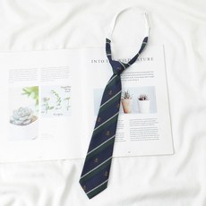 學生制服配飾免打領結條紋領帶男女適用畢業照學士服穿搭必備休閒風格 #A2425藏青綠條船錨 #默認尺寸