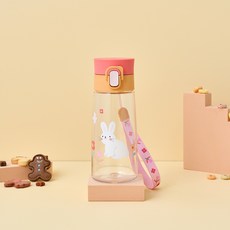 모던하우스 마시기편한 원터치 스트랩 트라이탄 텀블러 플라워래빗, 1개, 470ml, 혼합색상