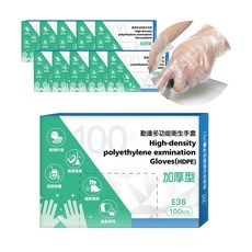 勤達醫療 PE 加厚透明手套 100入/盒 E36, 透明, 普遍的, 20個