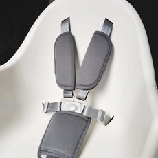 五點式 餐椅 寶寶安全帶 嬰兒推車 安全防護帶 五點式安全帶寶寶藤椅車餐桌椅嬰兒童推車三點式安全帶通用固定扣, 加厚銀灰色5點+護肩灰+護跨灰, 1個