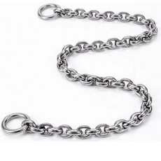 강아지 초커 칼라 슬립 체인 중형 및 대형견을 위한 스테인리스 스틸 칼라 튼튼한 강아지 훈련 금속 목걸이 실버 하드웨어 (4mm 50.8cm)