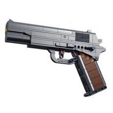 仿真積木M1911手槍 兼容樂高 DIY禮物, 灰色, 1個
