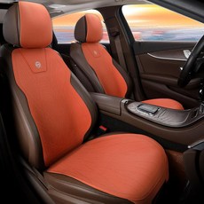 자동차 앞좌석 이염방지 시트 커버 사계절 청바지 방석 분리형 운전석 카커버, 1개, 바이브런트오렌지 운전석 및 조수석