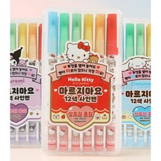 린디나 헬로키티 마르지마요 12색 사인펜, 1팩, 혼합