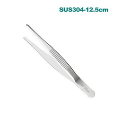 不鏽鋼圓頭帶齒鑷子 加厚加硬加長魚缸水草夾子 敷料夾, 1個, 優質不鏽鋼加厚鑷子12.5釐米