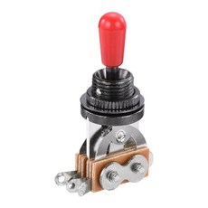 MECCANIXITY 3단 숏 스트레이트 기타 토글 스위치 픽업 셀렉터 블랙 딥 레드 팁 노브 캡 포함 일렉트릭 부품 교체용 2624576, MECCANIXITY 3단 숏 스트레이트 기타 토글 스