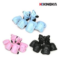 킹카 303 아동용 보호대 3PACK 인라인 킥보드 킹카스포츠, 블랙S