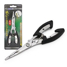 台灣製 職人 不鏽鋼 多功能釣魚鉗 加長型鉗嘴 直嘴 彎嘴 釣具鉗 加長型 直嘴鉗 綁鉤鉗 釣魚鉗, 1個, 不鏽鋼多功能釣魚鉗直嘴