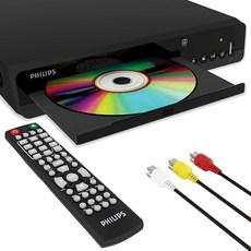 Philips HDMI 포트가 있는 TV용 DVD 플레이어 1080P 모든 지역 HD DVD 플레이어 스마트 TV USB 입력 원격 제어 장치 및 RCA 케이블 미니 DVD C, DVD 플레이어 리모컨 포함