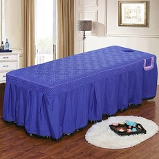 미용베드커버 피부관리실 이불 뷰티 침대 커버 침대보 구멍 바디 마사지 시트, 60x180cm, 파란