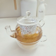 굿즈팡팡 내열유리 도자기 유리 티포원 차주전자, 1개, 350ml