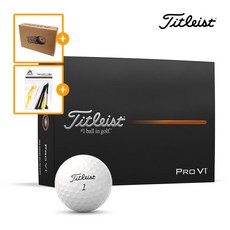 타이틀리스트 2025 Pro V1 3피스 Pro V1x 4피스 골프공 안전박스포장 아쿠쉬네트 코리아 정품, Pro V1 화이트+골프티, 1개, 12개입 Pro V1 화이트+골프티, 1개, 12개입