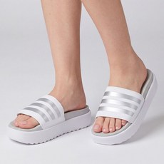 아디다스 키높이 슬리퍼 여성 통굽 삼선 슬라이드 아딜렛 플랫폼 여름 실내화 샌들 발편한 사무실화