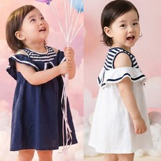 행복한초록 여름 어깨프릴 원피스