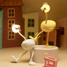 인테리어 소품 웃긴 롱레그 치킨 미니 라이트 무드등 17, 화이트