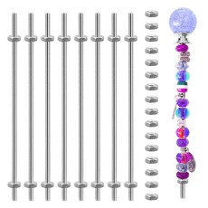 MingQiEven 24팩 832인치 스테인리스 스틸 M4 나사산 막대 8개의 스터드 옷걸이 및 구슬 정원 말뚝용 16개의 완전 육각 너트10인치 포함