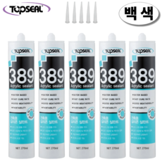 탑씰 389 수성 아크릴 백색 실리콘 실란트 270ml 노즐포함, 5개