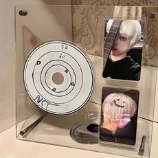 투명 아크릴 CD 카드홀더 아이돌 레코드 액자 홈 카드 타일 테이블 스탠드 앨범 수납함, 1개, 투명하다.
