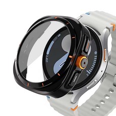[젤센] 갤럭시워치7 전용 울트라 변신 드레스업 풀커버 일체형 9H 강화유리 케이스, 44mm, 6_블랙