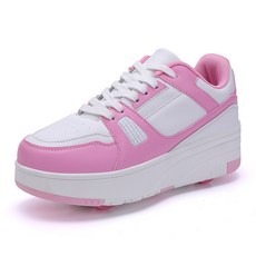 스노우드림 휠리스 운동화 4륜 힐리스 바퀴달린운동화 바퀴 신발 롤러슈즈, 핑크색188, 1개