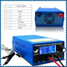 12V 1050NP 4000W 다기능 디지털 디스플레이 인버터 고출력 배터리 전자 부스터, 01 파란색, 01 12V