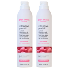 베이비쉐이크 노워시 트리트먼트 베이비파우더향 대용량, 2개, 300ml