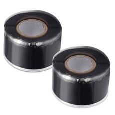 엠파이어 자기융착 무점착 실리콘 절연테이프 보수테이프, 검정, 2개