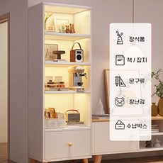 높은 책장 대용량 거실 수납 선반 다용도 공부방 책 정리 세로형 오픈식, 5단, 화이트