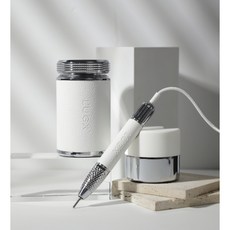 【L’UGX】【NIKA】台灣現貨 一年保固 美甲磨甲機 高端防水無刷便攜式充電款 美甲店專用, 1個, 高級白+黑禮盒