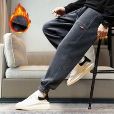남성 겨울 데일리 기모 팬츠 - 골덴 밴딩 편안한 슬림 핏