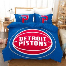 NBA 디트로이트 피스톤스 이불 배게 커버 세트 (싱글 더블) Detroit Pistons Duvet Cover Set, 포함