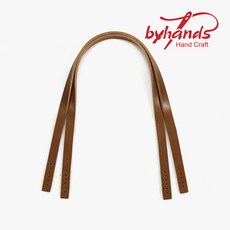 바이핸즈 고급 통가죽 미니 스퀘어 토트백가방끈 가죽손잡이핸들, 1개, 탄