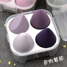 可可本舖 美妝蛋四入組 化妝海綿粉撲, 1個, 葡萄紫（一盒四顆入_四款各１）