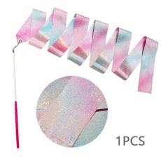 클라이트 입문용 반짝핑크 리듬체조 리본 막대 4M 체조리본 체조막대, 1개