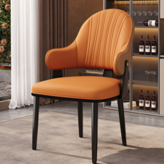 펀칭 체어 가정용 식탁 의자 호텔 바 햄버거 가게 피자 가게 식탁 의자 회의실 응접 소프트백 의자, 2개, 오렌지