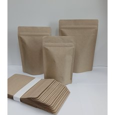 스탠드 지퍼팩 다용도 식품 견과류 소분봉투 국산 크라프트 지퍼스탠드 봉투 스탠딩지퍼백, 1세트, 100개, 대(L)