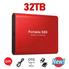 실제 휴대용 SSD 2TB 128TB USB3.1 TypeC 외장 하드 드라이브 데스크탑MAC폰용 고속 전송 저장 디스크, 4_32TB