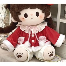 40cm 인형옷 35cm 인형옷세트 아이돌인형 분홍색 드레스 방울옷 인형꾸미기 애착인형, 40cm 인형옷 (인형제외), 에델바이스 빨강 (2포인트)