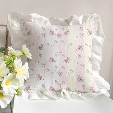 Minoki 섀비 플로럴 장식용 쿠션 커버 45.7x45.7cm(18x18인치) 세련된 러플 장식 커버 침실 거실 소파용 로맨틱 농가 베개 우아한 홈 데코 201164, Minoki 섀비 플로럴 장식용 쿠션 커버 45.7x4